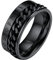 FaithHeart Schwarz Fingerring mit Rune Symbol Panzerkette Spinnerring zum drehen Punk Fingerring Partnerring Ehering für Valentinstag Weihnachten