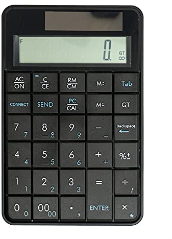 System-S 2 in 1 Numpad Taschenrechner Solar Tastatur Ziffernblock mit USB in Schwarz