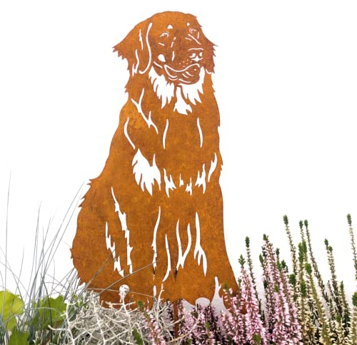 Terma Stahldesign Edelrost Hund Verschiedene Rassen, Handmade Germany, tolle gartendeko aus Rost-Metall, deko rostoptik, Rostfiguren Tiere, rostfiguren Garten, Rostdeko (Hovawart)