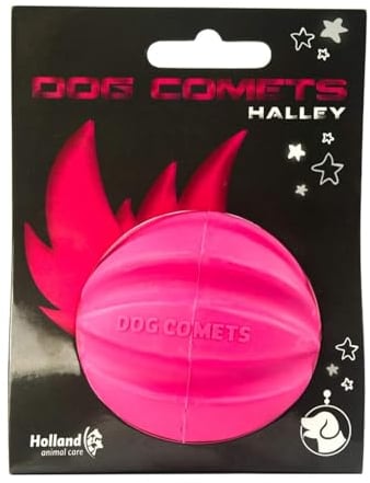 Dog Comets Ball Hale-BOPP avec Corde Ø6 cm - Jouet pour Chien - Balle Chien pour des gencives saines - Caoutchouc Naturel - Rose