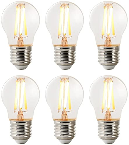 Nordlux Smart E27 Mini Globe Clear Filament LED Light Bulbs, Dimmable, 5W, 600 Lumens, Tuneable White 2200K-6500K, Amazon Alexa and Google Assistant (Hub Required), App Control - 6 Pack