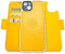 dreem Fibonacci compatibile con iPhone 14 Plus custodia a portafoglio/custodia antiurto 2 in 1 e folio in pelle vegana staccabile, compatibile con MagSafe, protezione RFID [Giallo]