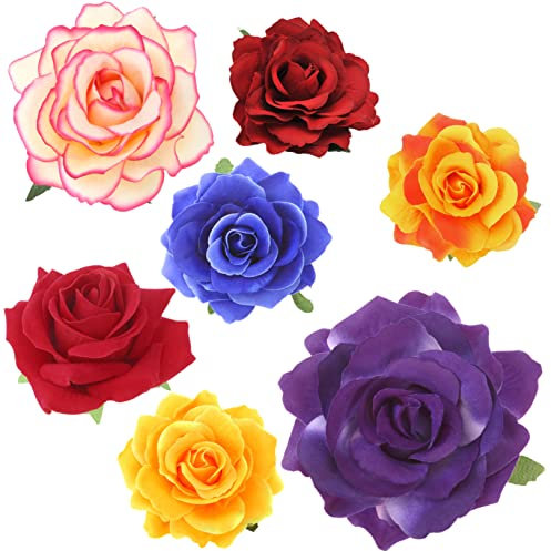 Mikinona Simulated Rose Hairpin Flower Hair Clips Flower Brooches for Women Hair Pins Guest Festival Accessories Suit Cardigan Hat Sweater
