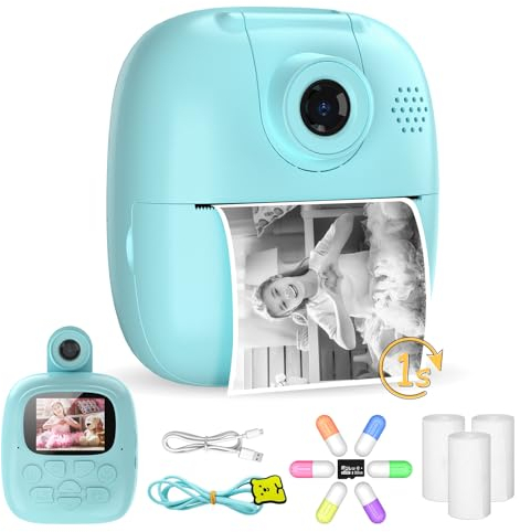 Kids Camera Instant Print, Camera for Kids Digital Camera for Boy Girls Photo Creator Instant Camera Child 1080P HD, 32GB TF Card