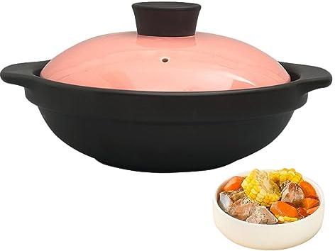 Huasean Olla Arcilla - Pequeña Olla Barro China para cocinar - Olla Barro pequeña para Quemar en seco sin agrietarse, Antiadherente, Resistente a Altas temperaturas