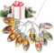 FLAVAS Ghirlande luminose natalizie | Luci natalizie vintage infrangibili per esterni, impermeabili, 6,56 piedi, 10 luci LED a batteria, ciondolo albero di Natale, pupazzo di neve, alce