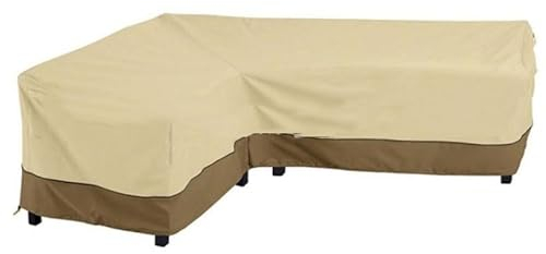 GODARM Wasserdichter Garten-Freizeit-Eckschatten, L-Form, Gartensofa-Abdeckung, Eck-Gartensofa, wasserdichter Schutz (rechts - 210 x 264 x 78 cm)