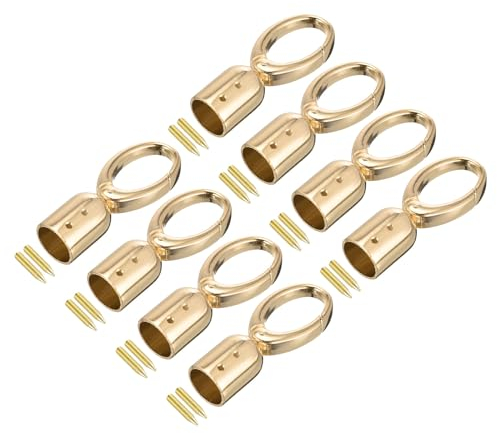 QUARKZMAN 8 Stück Kordel Endkappen Schmuck 15mm/0,6 Kordelenden Quetschperlen Trommel Perlen Schnur mit Schrauben Seilendkappe Quasten Kappen für DIY Tassel Schmuckherstellung Tasche Gold