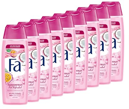 Fa Duschgel Passionsfrucht Feel Refreshed (9x 250 ml), erfrischende Duschpflege mit dem fruchtigen Duft von Passionsfrucht & Kokosnusswasser