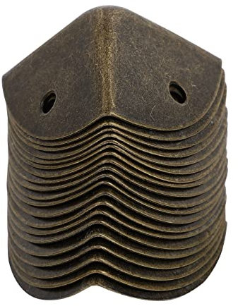 UKCOCO 20pcs Retro Alloy Corner Protectors Furniture Braces Bronze Box Guards Screws for Wooden Box Table Door Edge Protection