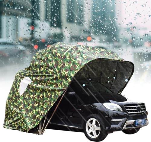 Abri de stationnement robuste entièrement automatique pour voiture - Grand garage mobile pliable télescopique - Abri de stationnement saisonnier extérieur