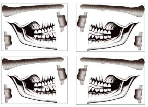 4 Stück Halloween Tattoo Gesicht, Gesichtstattoo, Aufkleber, Sticker