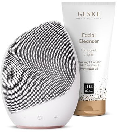GESKE | Sonic Facial Brush 5 in 1 inkl. Facial Cleanser | SmartAppGuided Gesichtsbürste | Set mit passender Kosmetik-Zugabe | Beauty-Bundle