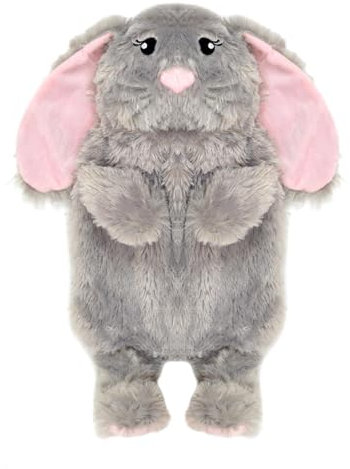 A2Z Hot Water Bottles 3D Animal RABIT Soft Plush Fleece Cover 750ML Durable Leak Proof Rubber Bottle Pain Relief Cosy Nights Neck Back Shoulder Warmer Sofa Bedtime Heat Theraphy