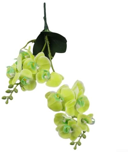 Künstlicher Schmetterlings-Orchideenstrauß, künstliche Motten-Orchideen, Blumen, Heimdekoration (grün)