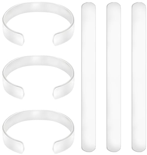 Beebeecraft 6 Stück Armbandrohlinge 6.7x0.8304cm (7)(6) cm Edelstahl Armreifrohlinge Metallkern Für Die Schmuckherstellung DIY Basteln Stanzen Anpassen Biegen