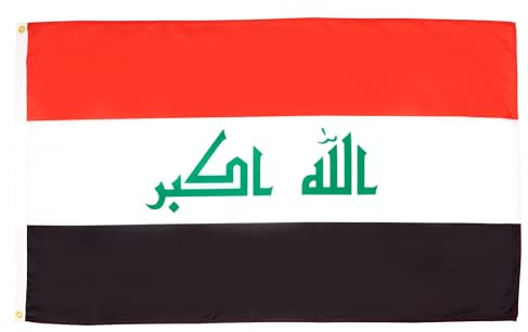 AZ FLAG 2er-Set Flaggen Irak 90x60 cm Fahne Irakische Polyester 100D 2 Ösen