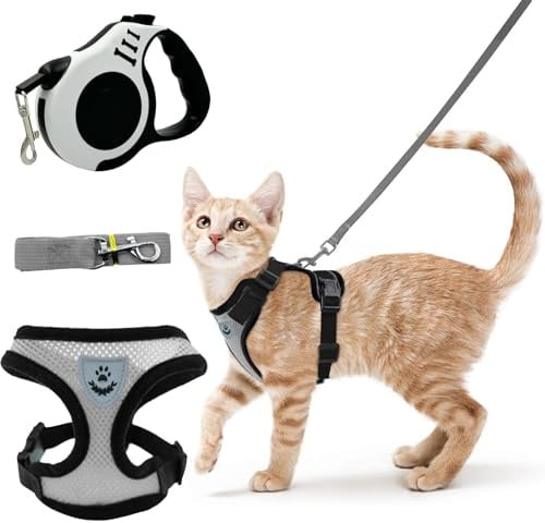 TenaLucy Verde Arnes para Gatos Antiescape con Correa 5m, Correa Gato