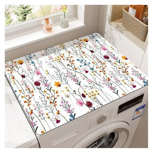 Vnook Washing machine dust protection mat, dryer top protector, worktop mat, diatom mud, absorbent, for refrigerator, washing machine, dryer, nightstand(Yellow,68.5x68.5cm)