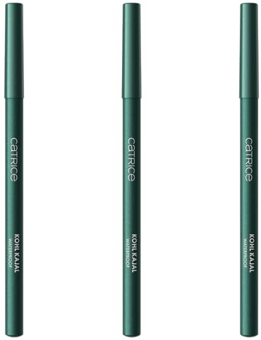 Catrice Kohl Kajal Waterproof, Kajalstift, Nr. 220, Grün, definierend, vegan, wasserfest, ohne Mikroplastikpartikel, Nanopartikel frei, 3er Pack (3x0.78g)