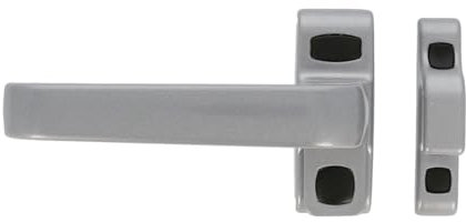Amig - Manilla de Bloqueo para Puertas y Ventanas Mod. GAMMA - 122 x 70 mm - Roseta - Izquierda - Puertas de Interior y Ventanas - Sin Cuadradillo - Aluminio Plateado