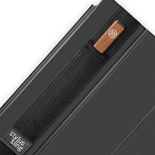 Stylus Sling Largo - Supporto per stilo più grandi (Pencil 53, Bamboo Fineline, 10 mm di larghezza), iPad da 12,9, nero