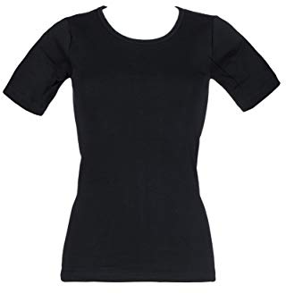HEAT HOLDERS Ladies 1 Pack 0.45 Tog Short Sleeve Vest - Black L