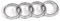 Audi 8L08536052ZZ Ringe Emblem Zeichen Kühlergrill Chrom, Silber