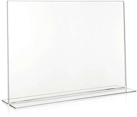 DIN A3 Werbeaufsteller/T-Ständer/T-Aufsteller im Querformat/Tischaufsteller aus original PLEXIGLAS®