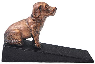 TentHome Tiere Türstopper Boden Landhaus Gusseisen Deko Türkeil rutschfest Türpuffer Schwarz Türhalter Kinder Möbelkeile (Hund)