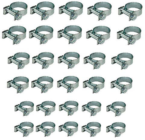 Sold By Cheapnwork 30pcs - 1/4 5/16 3/8 Fuel Injection Gas Line Hose Clamps Clip Pipe Clamp Assortment Kit Perfect for Automotive, Agriculture, Plant & Construction