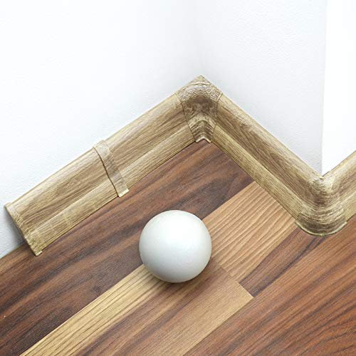 [DQ-PP] 1 x angolo interno 62 mm PVC rovere nostalgico battiscopa in plastica PVC laminato decori