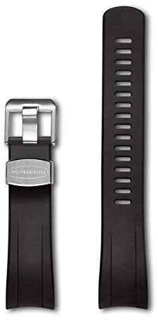 CRAFTER BLUE CB09 Uhrenarmband mit Rundanstoß Gummiband Ersatz für Seiko Samurai Prospex Automatic Dive Watch SRPB51, SRPB09, SRPB53, SBDY007, SBDY009, SBDY011, SBDY019 etc Schwarz