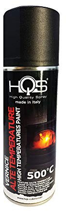4R Quattroerre.it HQS Bomboletta di Vernice Spray Alte Temperature Nero Opaco 400 ml