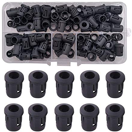 YIXISI 100pcs 5mm LED Porta Clip in Plastica, Portalampada Diodo, Supporti per Lampada a Sospensione (Nero)
