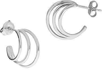 Zeeme Basic Damen Ohrstecker 925/- Sterling Silber 1,6cm Glänzend weiß 360210184R-9