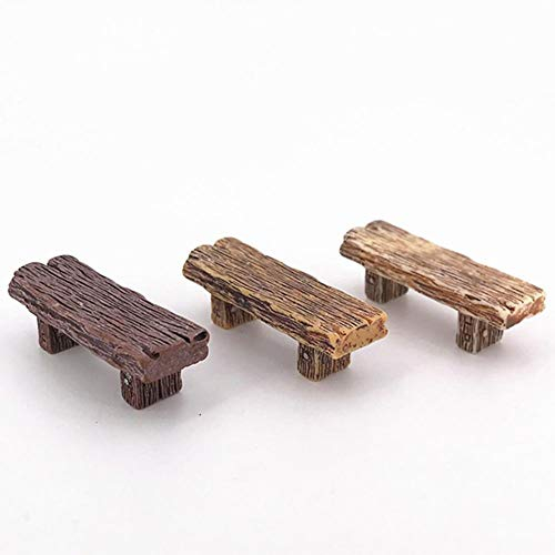 3pcs Bänke Miniatur-fee-Garten Bonsai Ornamente Puppenhaus Dekoration Zufällige Farbe