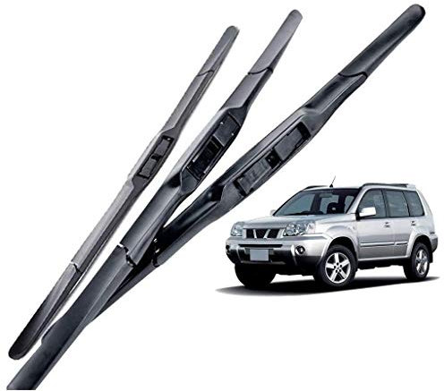 BDXZJ Scheibenwischer Vorne, Heckscheibenwischer, Vorne Und Hinten Wischerblätter Set Kompatibel für Nissan X-Trail T30 2000-2007 Frontscheibenwischer, 24“ 16“ 17 “