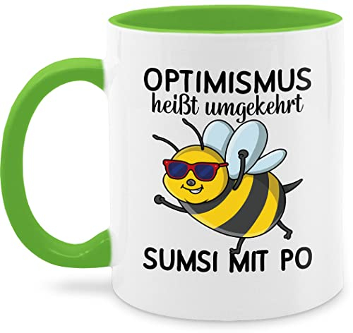 Tasse Tassen 325ml - Statement - Optimismus heißt umgekehrt Sumsi mit Po I Büro Arbeitskollegen - 325 ml - Hellgrün - bienentasse kaffetassen sprüche statements bee kaffeetasse heisst umgedreht
