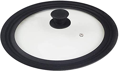 Universal Silicone Glass Lid Covers for Pots Pans Cookware Replacement Lids (Black,30cm)