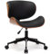 Mingone Bürostuhl Holz Computerstuhl 360° Ergonomisch Schreibtischstuhl Drehstuhl Ohrensessel Design mit Rollen Höhenverstellbar Leder Schwarze bis 150kg