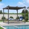PURPLE LEAF 3 X 3 M Metal Pergola With Retractable Roof, Large Garden Pergola for BBQ, Outdoor, Balcony and Patio, Grey