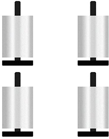 LOVEM Möbelfüße Verstellbar, M8 Möbelfüsse zum einschrauben, Ø38mm Mobelbeine Silber Sofasfüße Schrank Füße Runde Couchtisch Beine Sockelfuß Tischfüße Aluminium | Eloxierte Oberfläche,4 Stück (8cm)