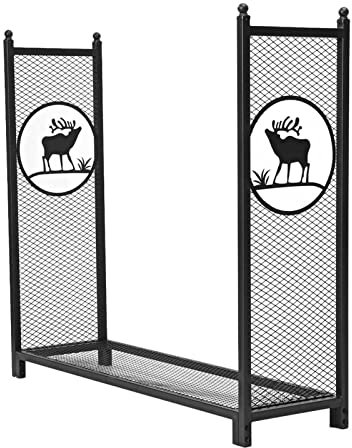 Stockage du Bois Rack de bois de chauffage à grande capacité de stockage de stockage de stockage en acier support de bûche de bûche de stockage de stockage adapté à la cheminée Patio Patio Indoor Supp