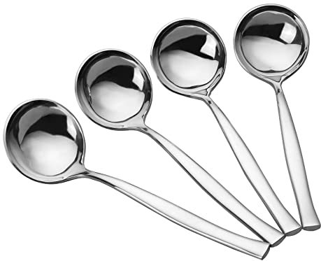Yesdate 4 Stück Suppenkelle Edelstahl Soße Suppenlöffel Kochlöffel Hot Pot Löffel