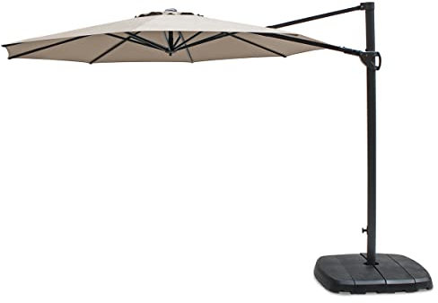 Kettler 3.0m Round Free Arm Parasol - Grey Frame/Stone Canopy