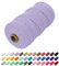 Uiopa Makramee Garn 2mm x 200m, Baumwollkordel Farbig Baumwollgarn Geflochten Baumwollseil, Natürliche Baumwollschnur für Wandbehang, Vorhang, Traumfänger, Hängepflanze, Deko (Violett)