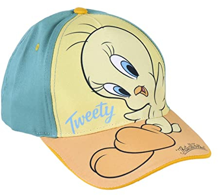 Cap für Kinder Tweety - Rot und Pastell Rosa - Geeignet von 2 bis 8 Jahren - Aus Baumwolle und Polyester - Kinder Cap mit Verstellbarem Klettverschluss - Original Produkt in Spanien Designed