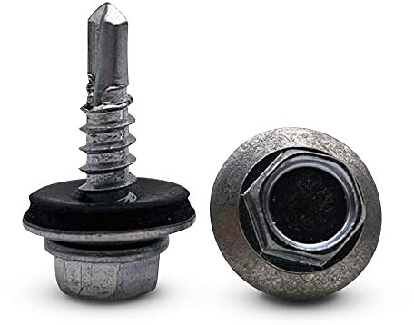 DOJA Industrial | Tornillos Autotaladrantes M4 | Pack 500 | 4,2*19mm | Tornillos Roscachapas Hexagonal con Arandelas para Chapas Metalicas | Tornillo Autotaladrante para Metal, Panel Sandwich Tejado