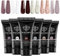 Modelones Polygel Pailleté 6 Couleurs 15 ml Polygel Extension pour Ongles Faux Ongles Blanc Rose Construction Vernis Semi Permanent Quick Building Extender Gel Complet pour Manucure Nail Art Debutant